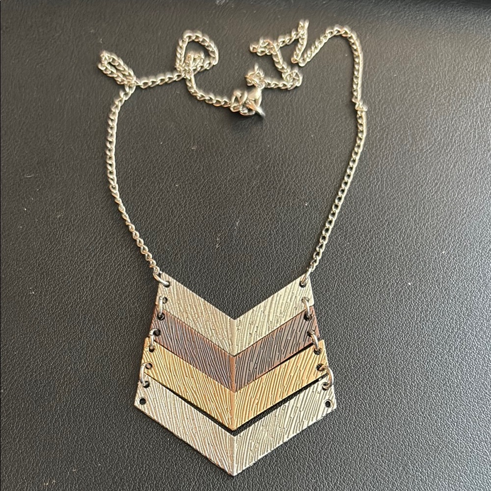 Chevron Necklace in Gold and Silver